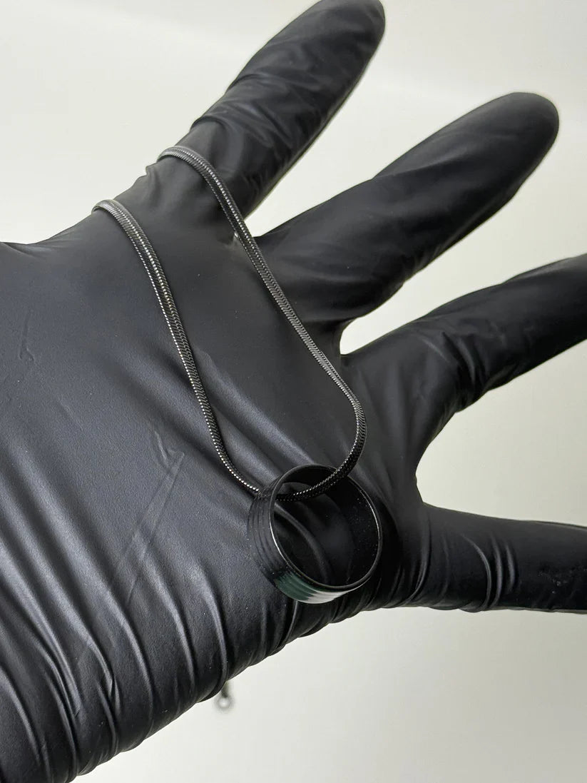 Black Snake Chain With Free Titanium Ring