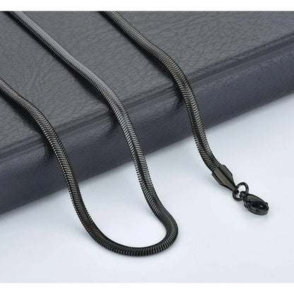 Black Snake Chain With Free Titanium Ring